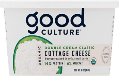 Good Culture Double Cream Classic 6% Milk Fat Organic Cottage Cheese - 16 Oz - Image 2
