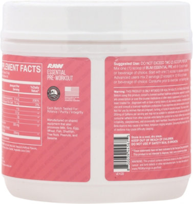 Bum Raw Essential Pre Workout Sour Watermelon Dietary Supplement - 14.2 Oz - Image 4