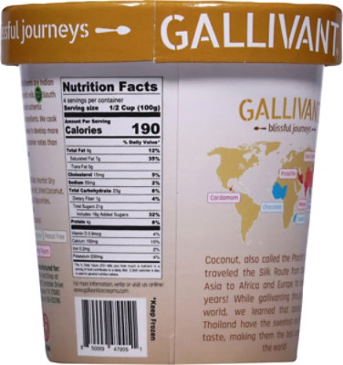 Gallivant Blissful Journeys Ice Cream Mawa Thai Coconut - 16 OZ - Image 5