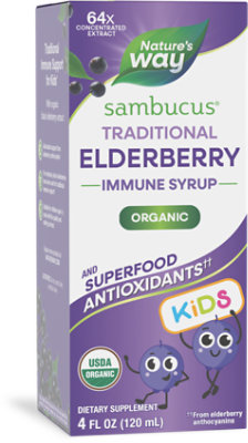 Natures Way Organic Sambucus Kids Syrup Elderberry - 4 OZ - Image 1