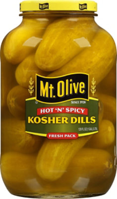 Mt Olive Hot & Spicy Kosher Dill Pickle - 128 OZ - Image 1