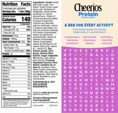 Cheerios Mixed Berry Protein Chewy Bars - 5-1.27 Oz - Image 5