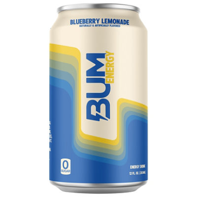 Bum Energy Blueberry Lemonade Energy Drink -12-12 Fl. Oz. - Image 1