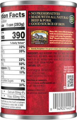 Wolf Brand No Beans Chili - 10 Oz - Image 4