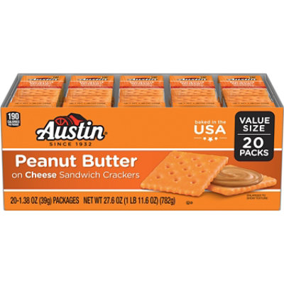 Austin Peanut Butter on Cheese Sandwich Crackers - 20 Count - Image 1