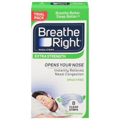 Breath Right Nasal Strips Extra Strength Clear For Sensitive Skin - 8 CT - Image 2