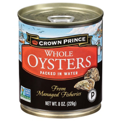 Crown Prince Natural Whole Oysters - 8 Oz - Image 1