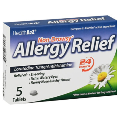 HealthA2Z Non Drowsy Allergy Relief tablets - 5 Count - Image 1