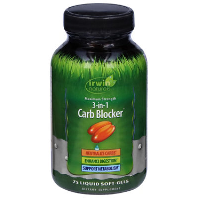 Irwin Naturals Maximum Strength 3-in-1 Carb Blocker - 75 CT - Image 1