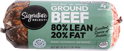 80% Lean Ground Beef Chub 20% Fat - LB - Image 1