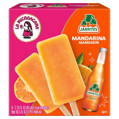 La Michoacana Jarritos Mandarina Fruit Ice Bars - 6 Count - Image 2