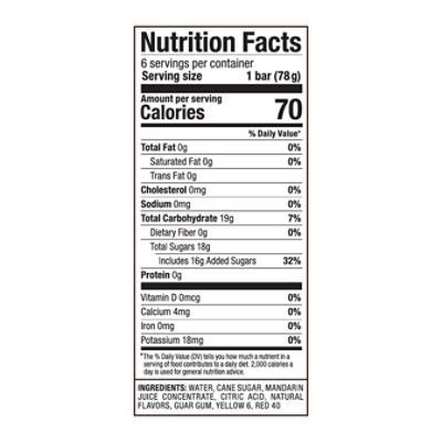 La Michoacana Jarritos Mandarina Fruit Ice Bars - 6 Count - Image 4