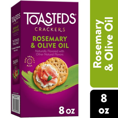 Toasteds Rosemary & Olive Oil Crackers - 8 Oz - Image 1