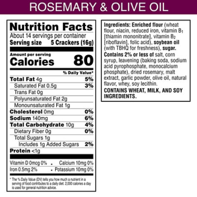 Toasteds Rosemary & Olive Oil Crackers - 8 Oz - Image 6