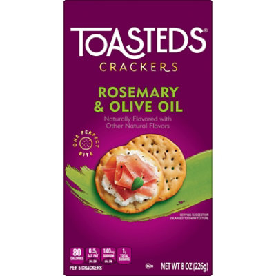 Toasteds Rosemary & Olive Oil Crackers - 8 Oz - Image 7