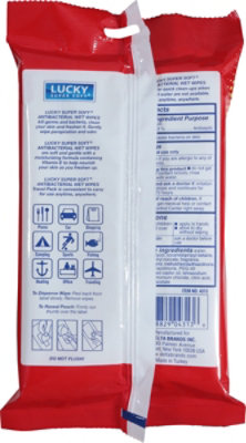 Lucky Super Soft Antibacterial  Alcohol Free Wet Wipes Travel Pack - 30 Count - Image 5