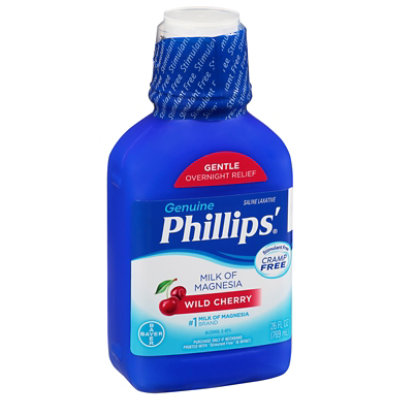 Phillips Milk of Magnesia Wild Cherry Overnight Relief Saline Laxative -  26 Fl. Oz. - Image 1