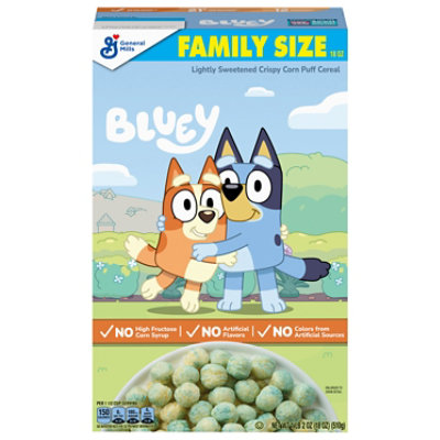 General Mills Bluey Corn Cereal Puffs Family Size - 18 Oz