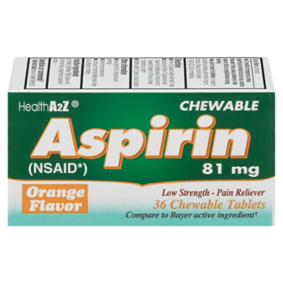 HealthA2Z Aspirin Orange Flavor Plain Chewable Reliever - 36 Count - Image 3