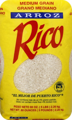 Rico Arroz Medium Grain Rice Sack - 5 Lb - Image 2