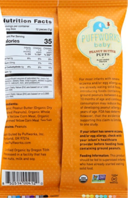 Puffworks Baby Organic Puffs Peanut Butter - 0.50 Oz - Image 5