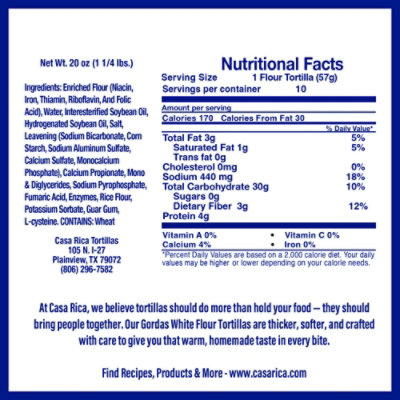 Casa Rica Gordas Flour Tortilla - 20 Oz - Image 3