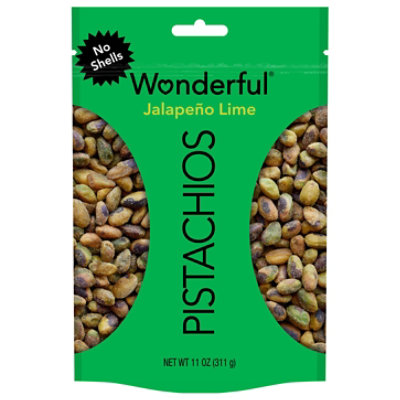 Wonderful No Shells Jalapeno Lime Pistachios Nuts - 11 Oz - Image 1