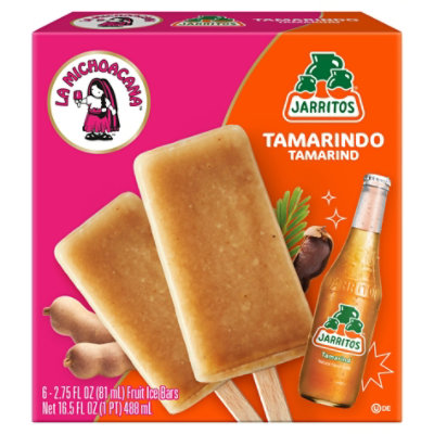 La Michoacana Jarritos Tamarindo Fruit Ice Bars - 6 Count - Image 2