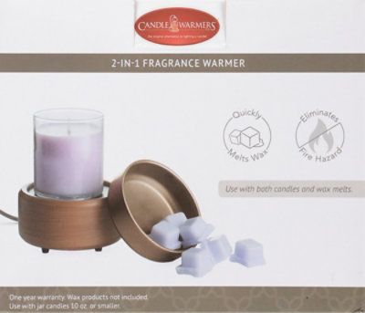 Candle Warmers 2 In 1 Fragrance Warmer Pewter Walnut Wax Melts and Candles - Each - Image 4