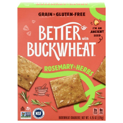 Better With Buckwheat Rosemary Herb Crackers - 4.25 Oz - Image 2