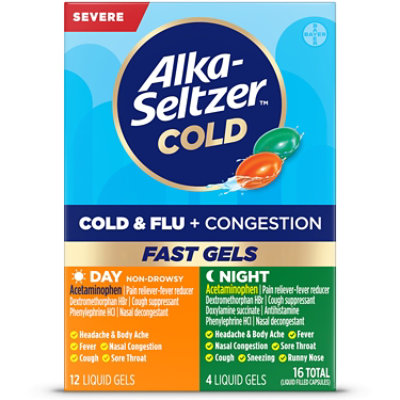 Alka-seltzer Pls Mx Strngth D&n Cld & Flu Pwrmx - 16 EA - Image 1