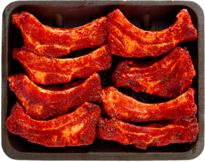 Pork Loin Baby Back Rib Sliced Seasoned Previously Frozen - LB - Image 1