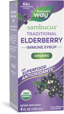 Natures Way Organic Sambucus Syrup Elderberry - 4 OZ - Image 1