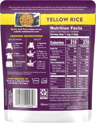 Mahatma Yellow Rice Ready to Heat 90 Seconds Gluten Free Microwaveable Rice - 8.8 Oz - Image 5