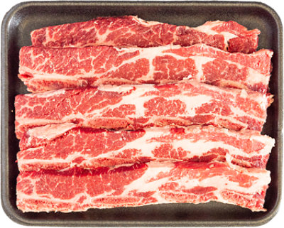 Choice Beef Chuck Short Rib Flanken Thin Valu Pack - LB