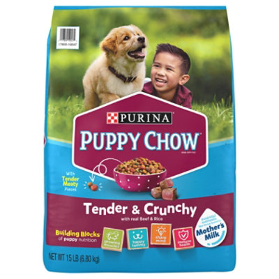 Purina Puppy Chow Tender & Crunchy High Protein Dry Puppy Food Bag - 15 Lb - Image 1