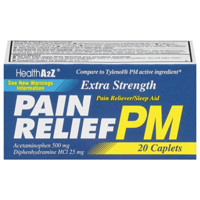 HeathA2Z Extra Strength Pain Relief PM Caplets - 20 Count - Image 3