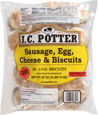 Jc Potter Sausage Egg & Cheese Biscuit - 42 OZ