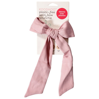 Kooshoo Plastic Free Satin Bow Scrunchie Violet Ice - 1EA - Image 1