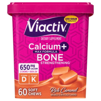 Viactiv Calcium Plus Soft Chews Caramel - 60 CT - Image 1