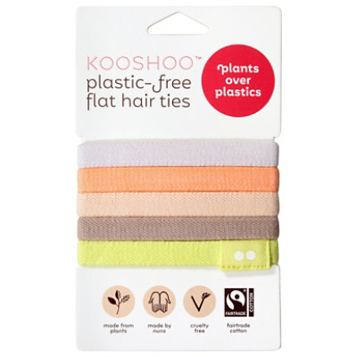 Kooshoo Plastic Free Flat Hair Ties Bright Spark - 5CT - Image 2