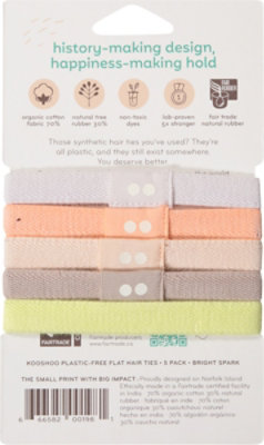 Kooshoo Plastic Free Flat Hair Ties Bright Spark - 5CT - Image 3