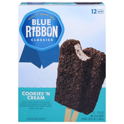 Blue Ribbon Classics Cookies 'N Cream Ice Cream Bars - 12 Count - Image 3