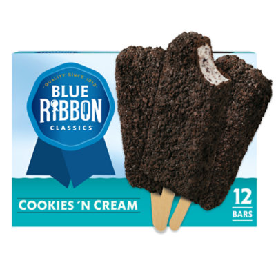 Blue Ribbon Classics Cookies 'N Cream Ice Cream Bars - 12 Count - Image 2