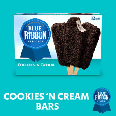 Blue Ribbon Classics Cookies 'N Cream Ice Cream Bars - 12 Count - Image 6