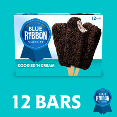 Blue Ribbon Classics Cookies 'N Cream Ice Cream Bars - 12 Count - Image 3