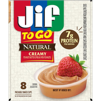 Jif To Go Natural Creamy Peanut Butter Spread Snack Cups Pack - 8.8 Oz - Image 7