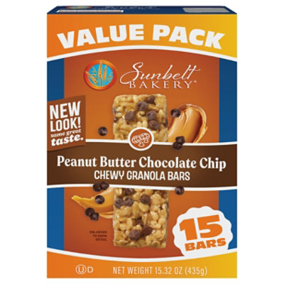 Sunbelt Bakery Peanut Butter Chocolate Chip Chewy Granola Bars Value Pack - 15.3 Oz