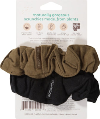Kooshoo Plastic Free Scrunchies Black Olive - 2PK - Image 3