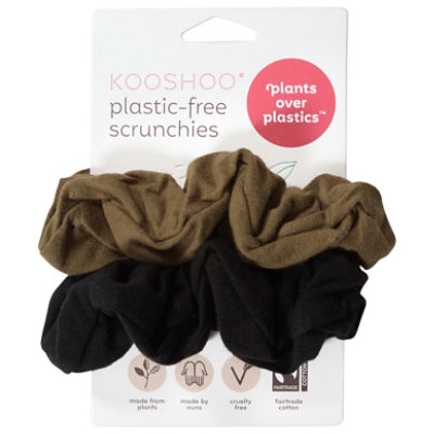 Kooshoo Plastic Free Scrunchies Black Olive - 2PK - Image 1